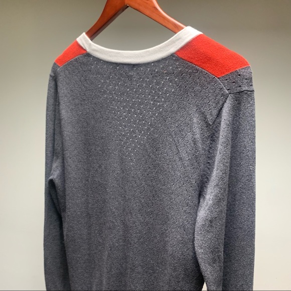 Striking Orange & White Mesh-Textured Cardigan SM - Picture 8 of 10